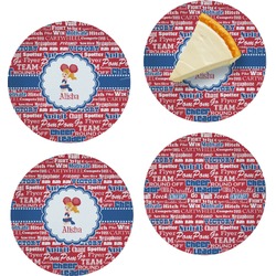 Cheerleader Set of 4 Glass Appetizer / Dessert Plate 8" (Personalized)