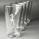 Cheerleader Pint Glasses - Engraved (Set of 4) (Personalized)