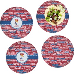 Cheerleader Set of 4 Glass Lunch / Dinner Plate 10" (Personalized)