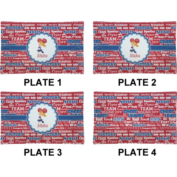 Cheerleader Set of Rectangular Dinner Plates (Approval)