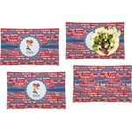Cheerleader Set of 4 Glass Rectangular Lunch / Dinner Plate (Personalized)