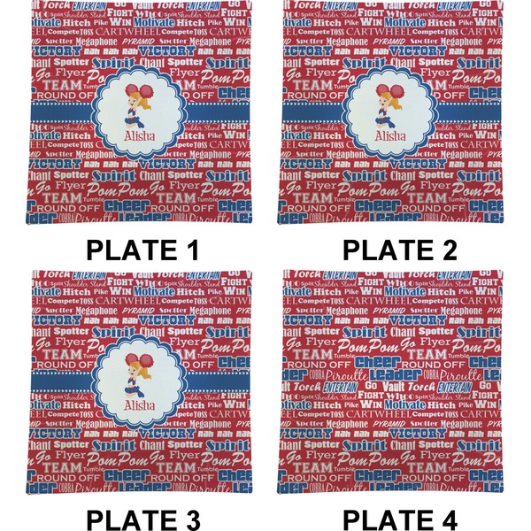 Cheerleader Set of Square Dinner Plates (Approval)