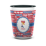 Cheerleader Ceramic Shot Glass - 1.5 oz - Two Tone - Set of 4 (Personalized)