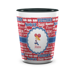 Cheerleader Ceramic Shot Glass - 1.5 oz - Two Tone - Set of 4 (Personalized)