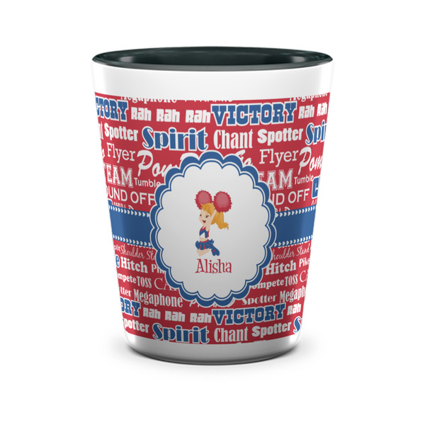 Custom Cheerleader Ceramic Shot Glass - 1.5 oz - Two Tone - Set of 4 (Personalized)