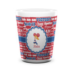 Cheerleader Ceramic Shot Glass - 1.5 oz - White - Single (Personalized)