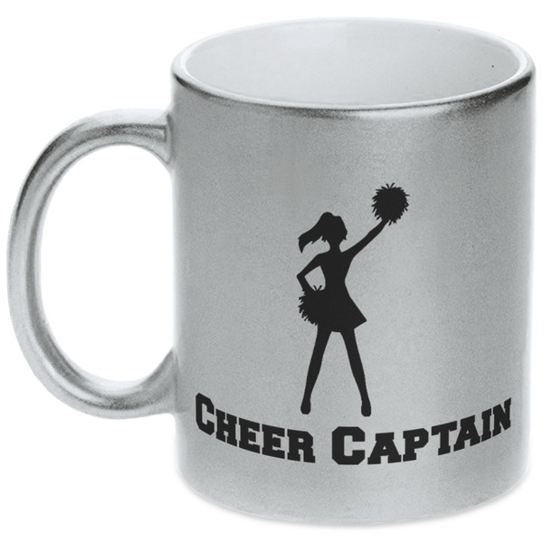 Custom Cheerleader Metallic Silver Mug (Personalized)