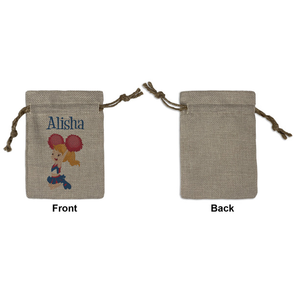 Cheerleader Small Burlap Gift Bag - Front Approval
