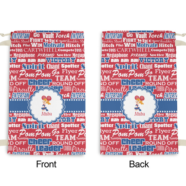 Cheerleader Small Laundry Bag - Front & Back View