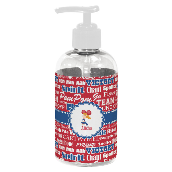 Custom Cheerleader Plastic Soap / Lotion Dispenser (8 oz - Small - White) (Personalized)