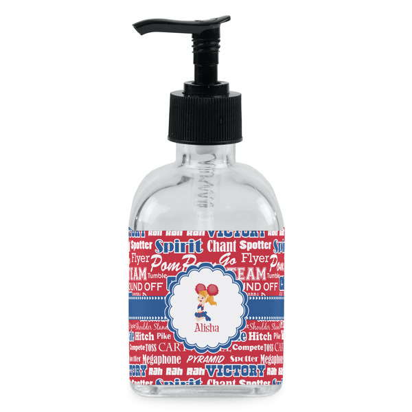 Custom Cheerleader Glass Soap & Lotion Bottle - Single Bottle (Personalized)