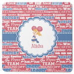 Cheerleader Square Rubber Backed Coaster (Personalized)