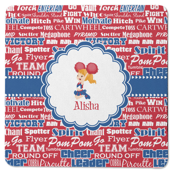 Cheerleader Square Coaster Rubber Back - Single