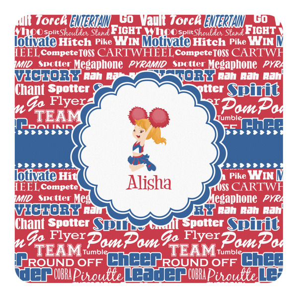 Custom Cheerleader Square Decal - Large (Personalized)