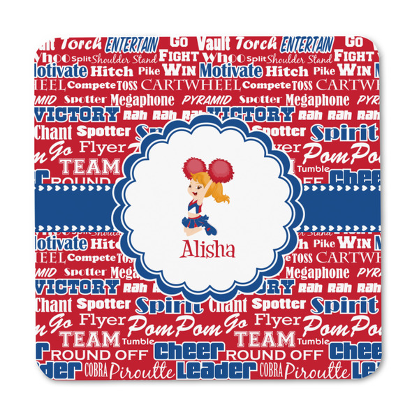 Cheerleader Square Fridge Magnet - FRONT
