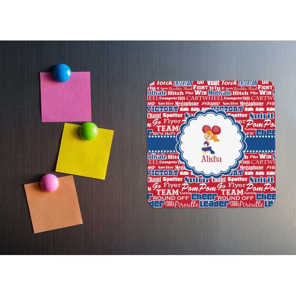 Cheerleader Square Fridge Magnet - LIFESTYLE