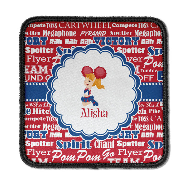 Custom Cheerleader Iron On Square Patch w/ Name or Text