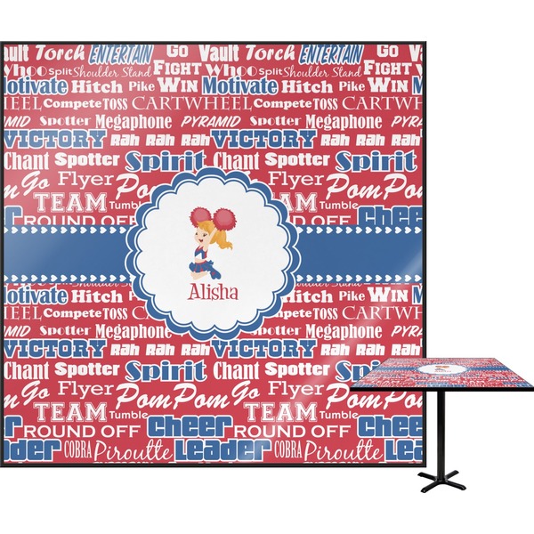 Custom Cheerleader Square Table Top - 24" (Personalized)