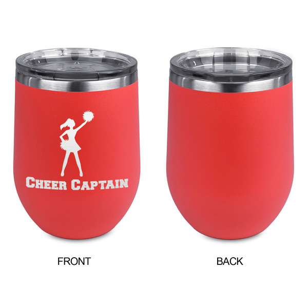 Cheerleader Stainless Wine Tumblers - Coral - Single Sided - Approval