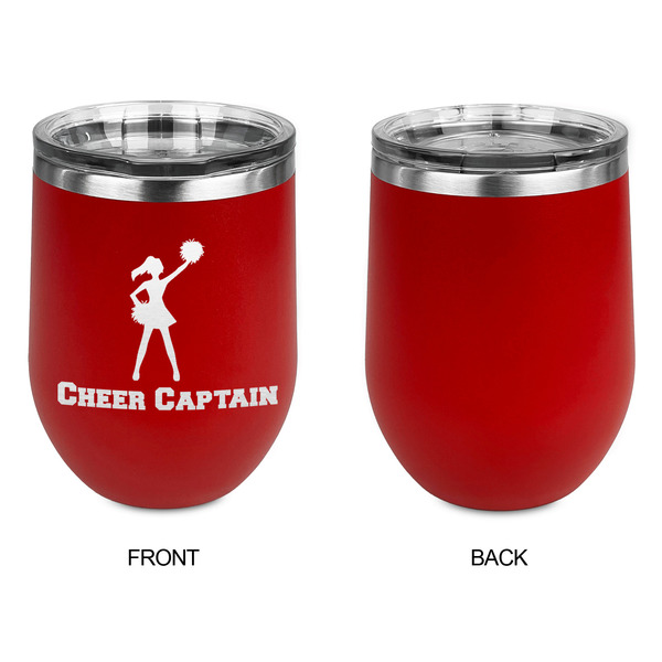 Cheerleader Stainless Wine Tumblers - Red - Single Sided - Approval
