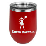 Cheerleader Stemless Stainless Steel Wine Tumbler - Red - Single Sided (Personalized)