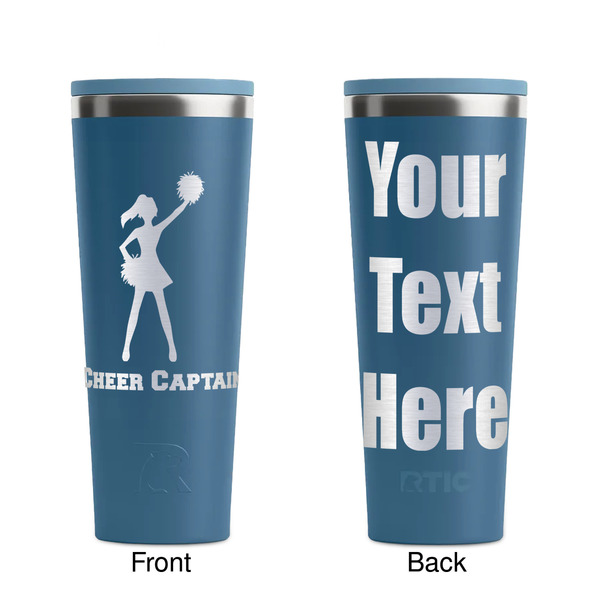 Cheerleader Steel Blue RTIC Everyday Tumbler - 28 oz. - Front and Back