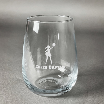 Cheerleader Stemless Wine Glass (Single) (Personalized)