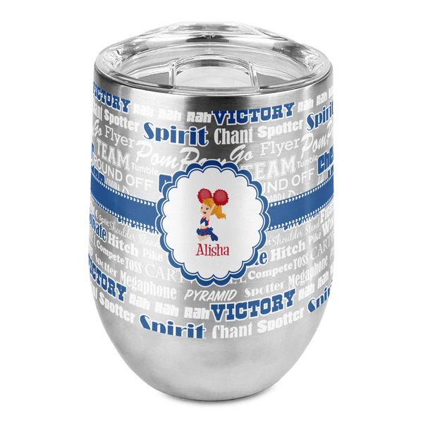 Custom Cheerleader Stemless Wine Tumbler - Full Print (Personalized)