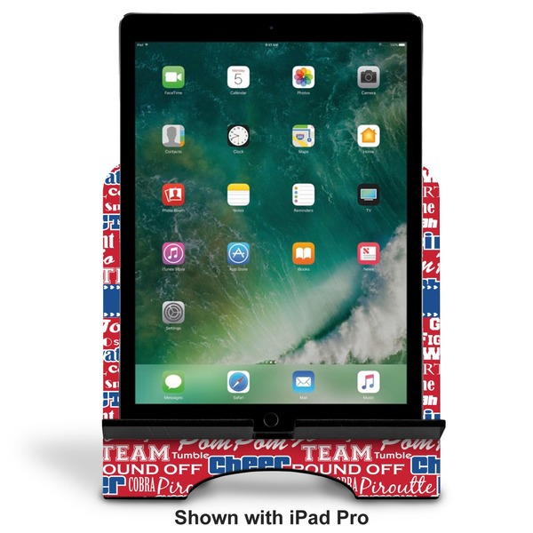 Cheerleader Stylized Tablet Stand - Front with ipad