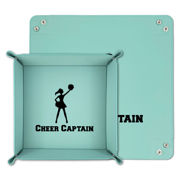 Cheerleader Teal Faux Leather Valet Trays - PARENT MAIN
