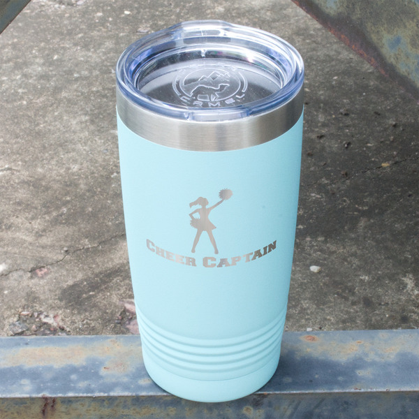 Cheerleader Teal Polar Camel Tumbler - 20oz - Angled