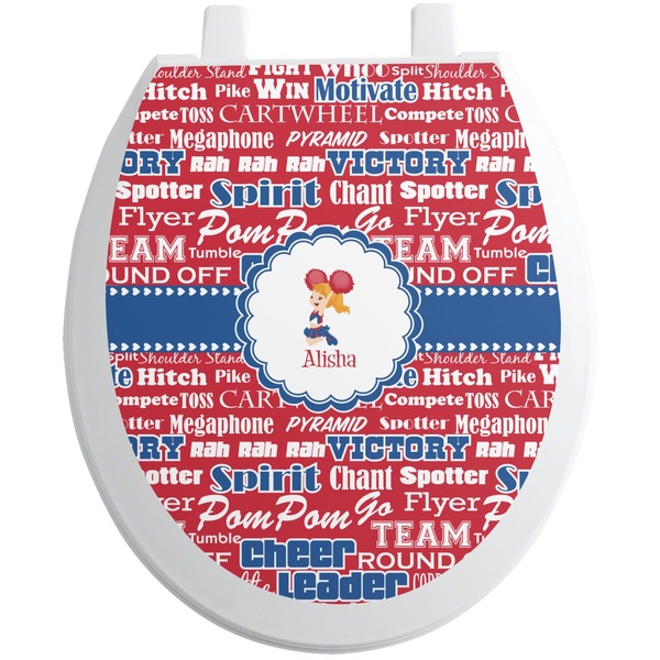 Custom Cheerleader Toilet Seat Decal (Personalized)