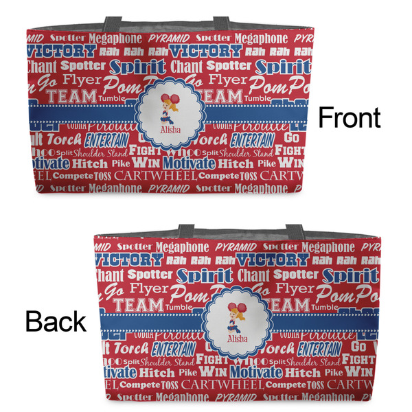 Cheerleader Tote w/Black Handles - Front & Back Views