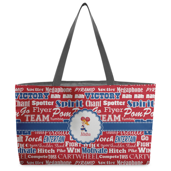 Custom Cheerleader Beach Totes Bag - w/ Black Handles (Personalized)