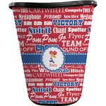 Cheerleader Waste Basket - Single Sided (Black) (Personalized)