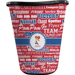 Cheerleader Waste Basket - Single Sided (Black) (Personalized)