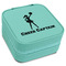 Cheerleader Travel Jewelry Boxes - Leatherette - Teal - Angled View