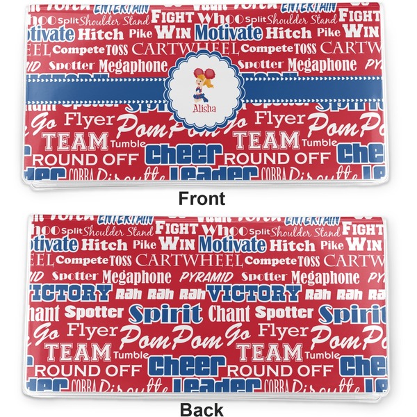 Cheerleader Vinyl Check Book Cover - Front and Back