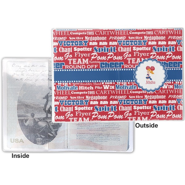 Cheerleader Vinyl Passport Holder - Flat Front and Back