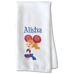Cheerleader Kitchen Towel - Waffle Weave - Partial Print (Personalized)