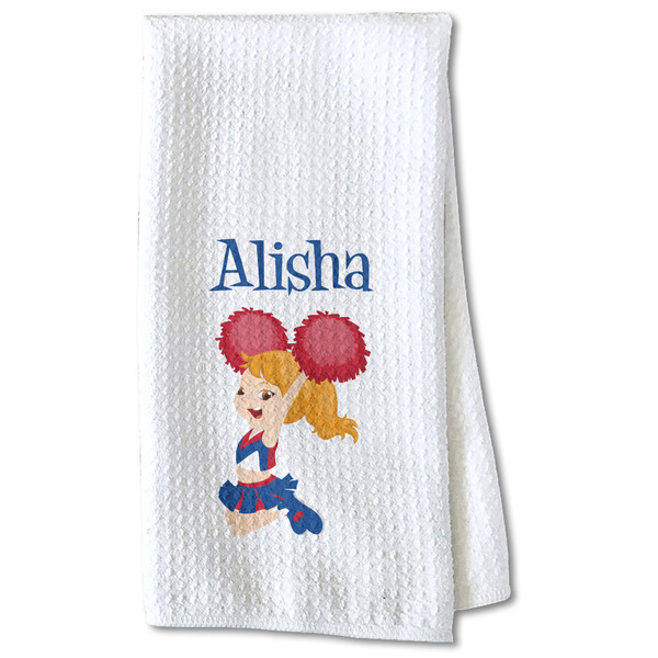 Custom Cheerleader Kitchen Towel - Waffle Weave - Partial Print (Personalized)