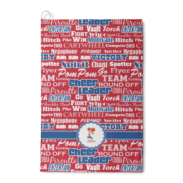 Custom Cheerleader Waffle Weave Golf Towel (Personalized)