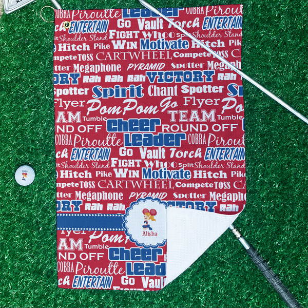 Cheerleader Waffle Weave Golf Towel - In Context
