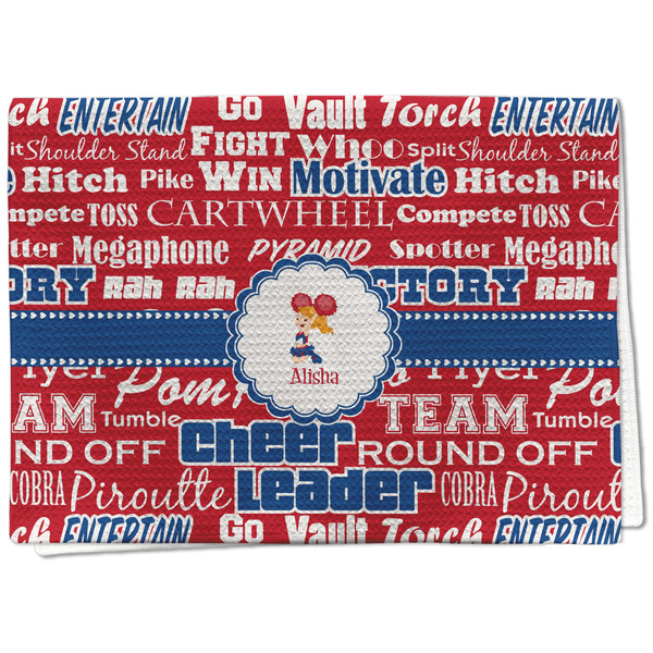 Custom Cheerleader Kitchen Towel - Waffle Weave - Full Color Print (Personalized)