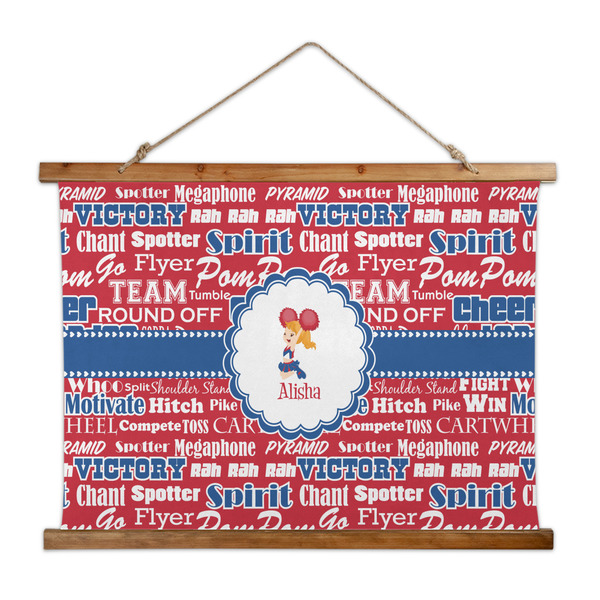 Custom Cheerleader Wall Hanging Tapestry - Wide (Personalized)