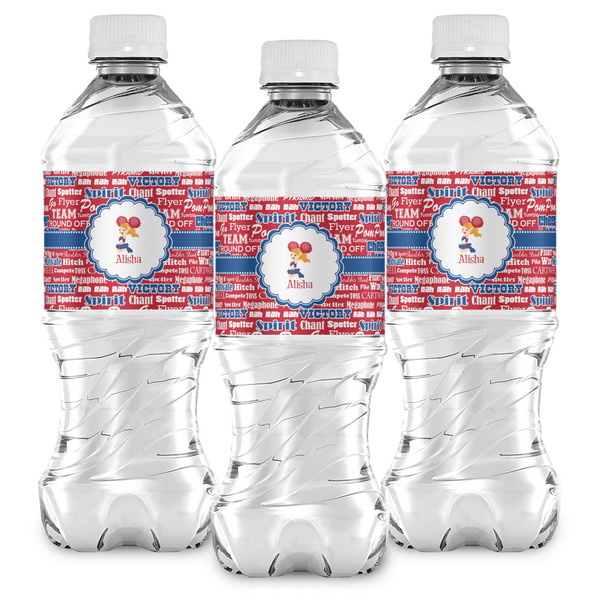 Cheerleader Water Bottle Labels - Front View