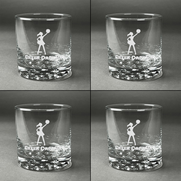 Cheerleader Whiskey Glasses - Set of 4 all Engraved