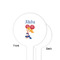 Cheerleader White Plastic 4" Food Pick - Round - Single Sided - Front & Back