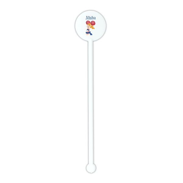 Cheerleader White Plastic 5.5" Stir Stick - Round - Single Stick