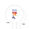 Cheerleader White Plastic 6" Food Pick - Round - Single Sided - Front & Back